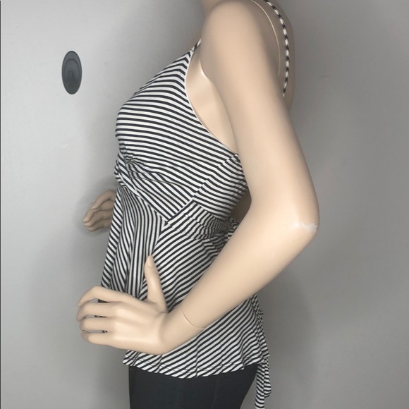 Ivory & Black Pin Stripe Baby Doll top - Picture 9 of 13
